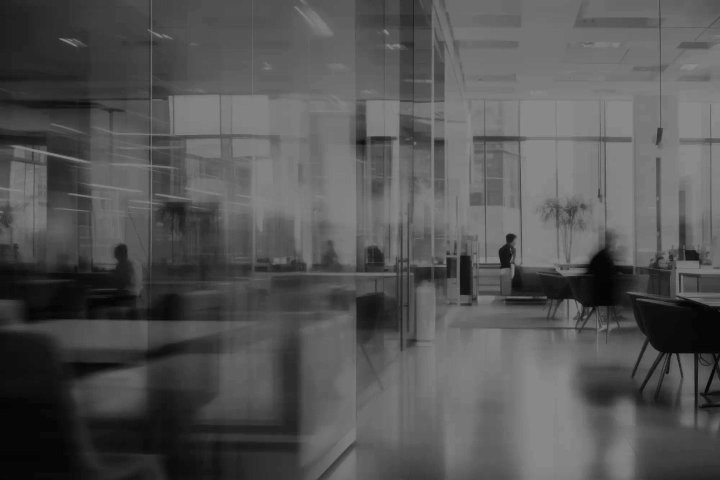 Blurred modern office interior with people. Open space